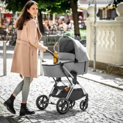 Kombi-Kinderwagen Vision X Duoset Black (Sportwagen & Babywanne) - Melange Beige