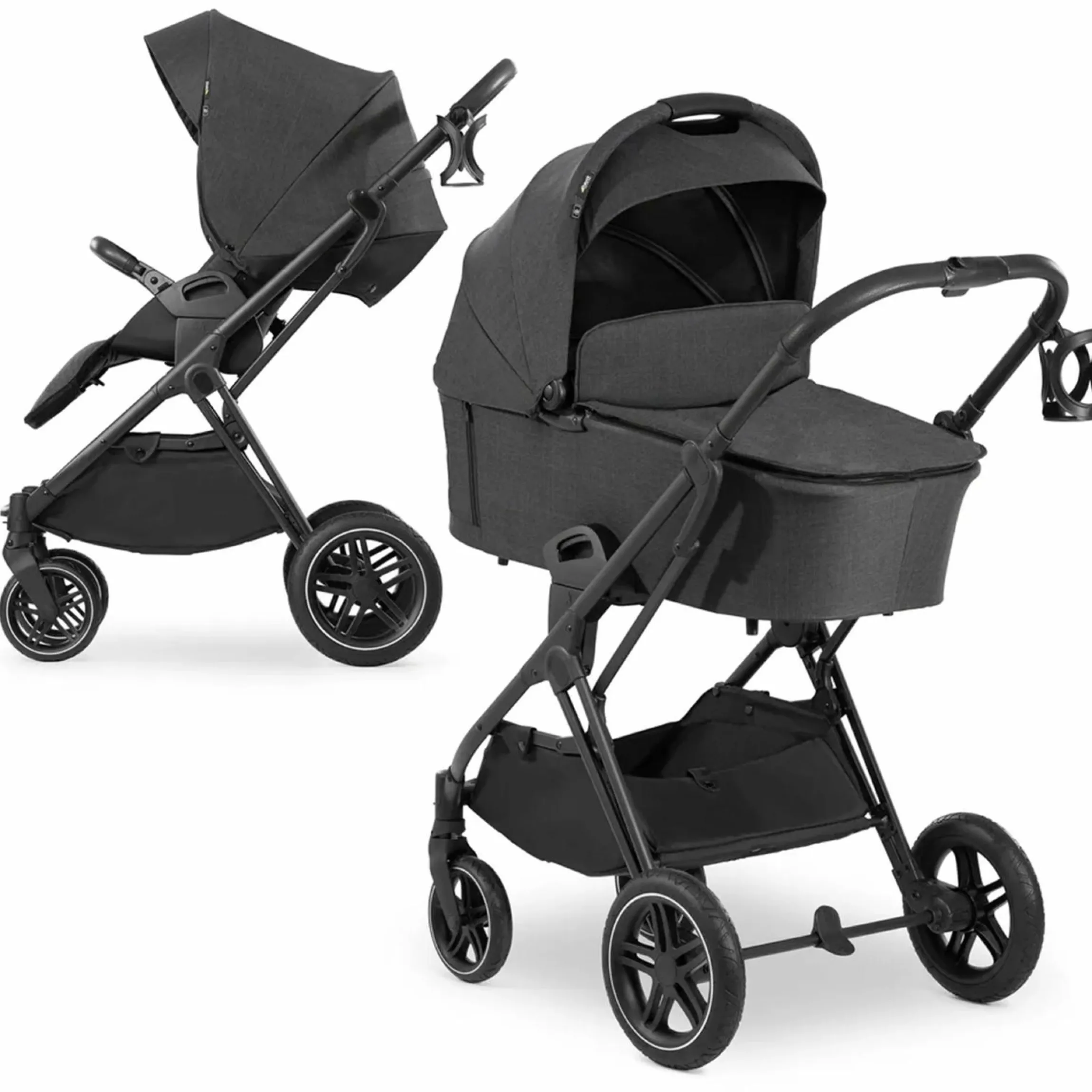Kombi-Kinderwagen Vision X Duoset Black (Sportwagen & Babywanne) - Melange Black
