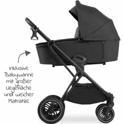 Kombi-Kinderwagen Vision X Duoset Black (Sportwagen & Babywanne) - Melange Black