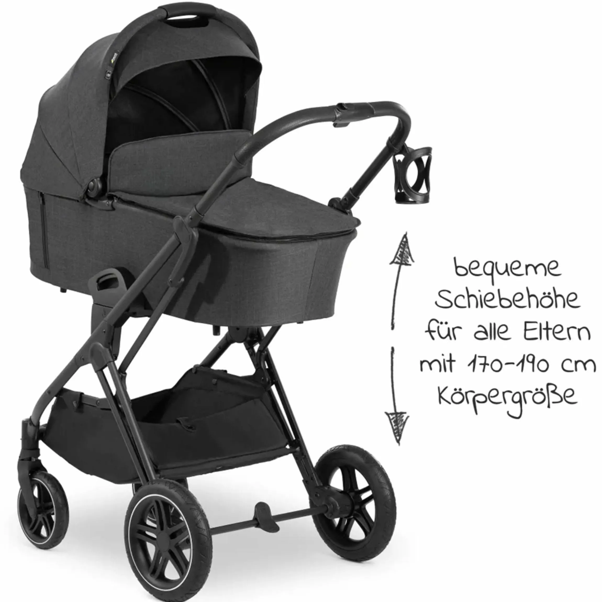 Kombi-Kinderwagen Vision X Duoset Black (Sportwagen & Babywanne) - Melange Black