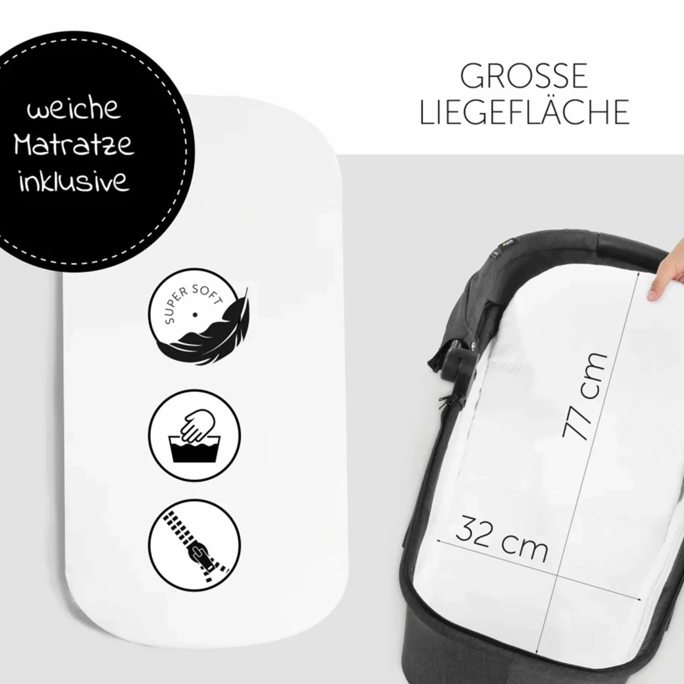 Kombi-Kinderwagen Vision X Duoset Black (Sportwagen & Babywanne) - Melange Black