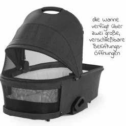 Kombi-Kinderwagen Vision X Duoset Black (Sportwagen & Babywanne) - Melange Black