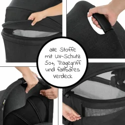 Kombi-Kinderwagen Vision X Duoset Black (Sportwagen & Babywanne) - Melange Black