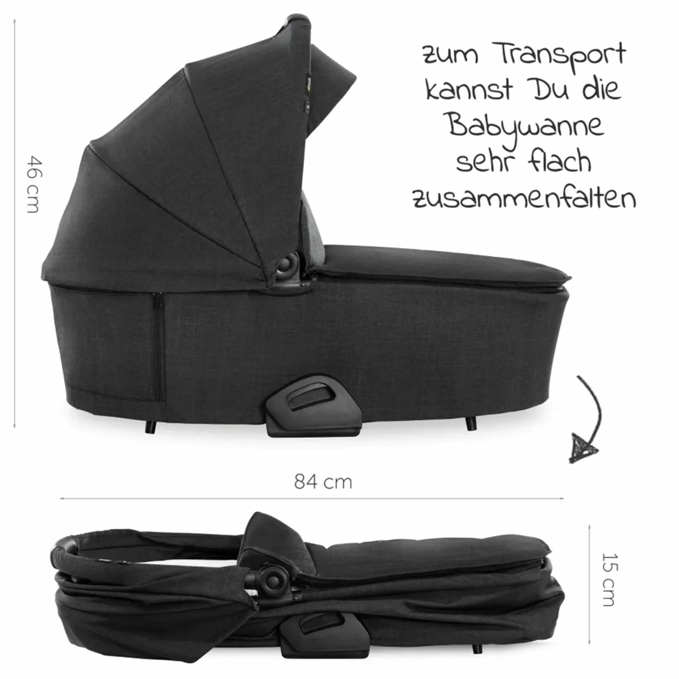 Kombi-Kinderwagen Vision X Duoset Black (Sportwagen & Babywanne) - Melange Black