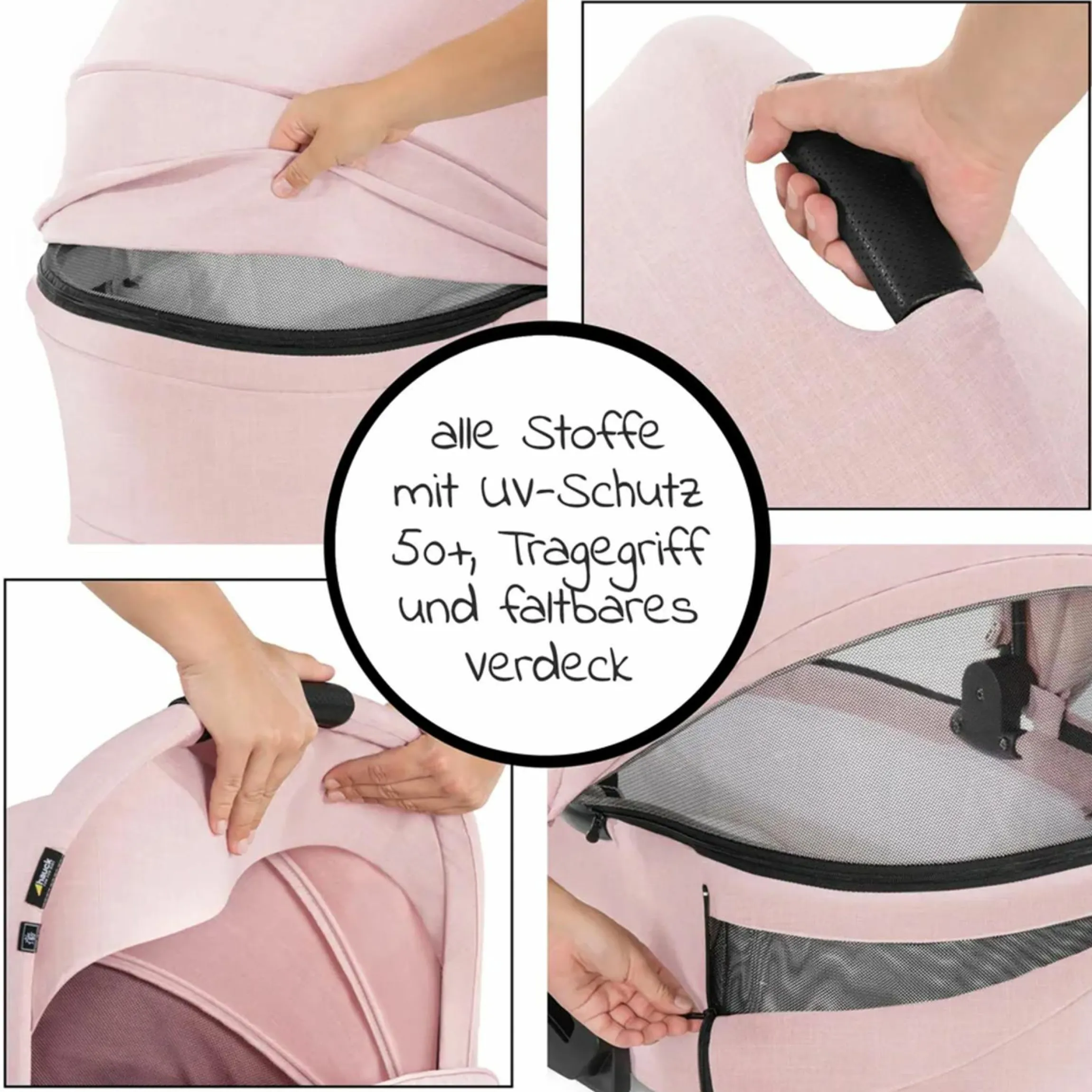 Kombi-Kinderwagen Vision X Duoset Silver (Sportwagen und Babywanne) inkl. XXL Zubehörpaket - Melange Rose