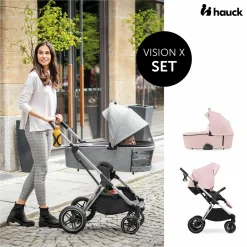 Kombi-Kinderwagen Vision X Silver (Sportwagen & Babywanne) - Melange Rose