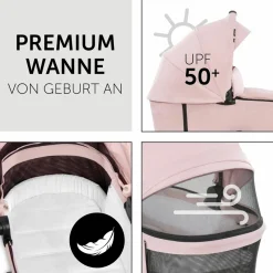 Kombi-Kinderwagen Vision X Silver (Sportwagen & Babywanne) - Melange Rose