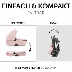 Kombi-Kinderwagen Vision X Silver (Sportwagen & Babywanne) - Melange Rose