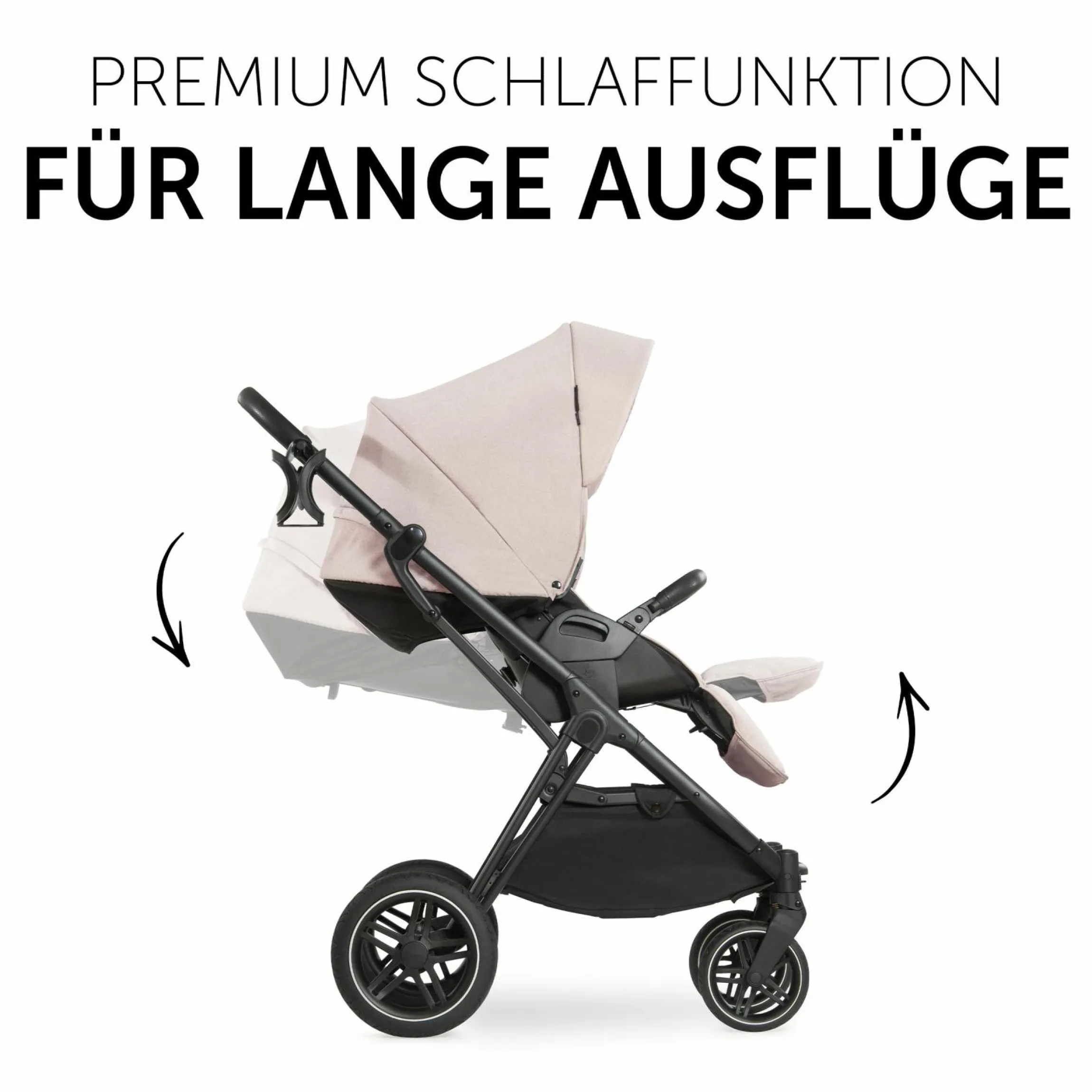 Kombi-Kinderwagen Vision X Duoset Black (Sportwagen & Babywanne) inkl. XXL Zubehörpaket - Melange Beige