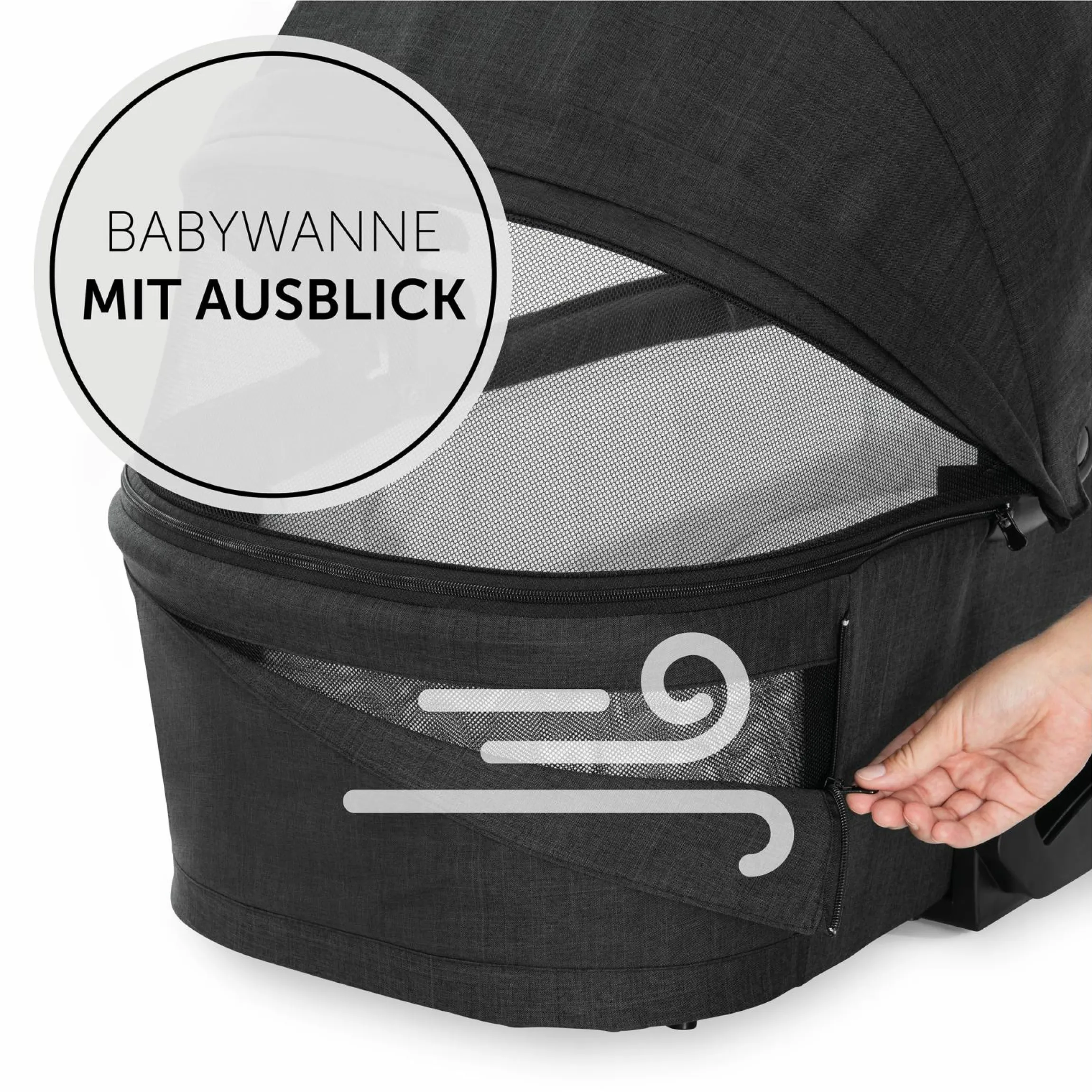 Kombi-Kinderwagen Vision X Duoset Black (Sportwagen & Babywanne) inkl. XXL Zubehörpaket - Melange Black