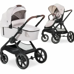 Kombi-Kinderwagen Walk N Care Set inkl. Babywanne, Sportsitz, Beindecke und Getränkehalter (bis 22kg belastbar) - Beige