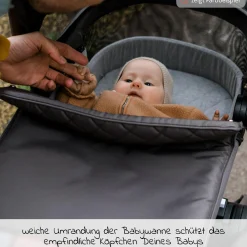 Kombi-Kinderwagen Walk N Care Set inkl. Babywanne, Sportsitz, Beindecke und Getränkehalter (bis 22kg belastbar) - Beige