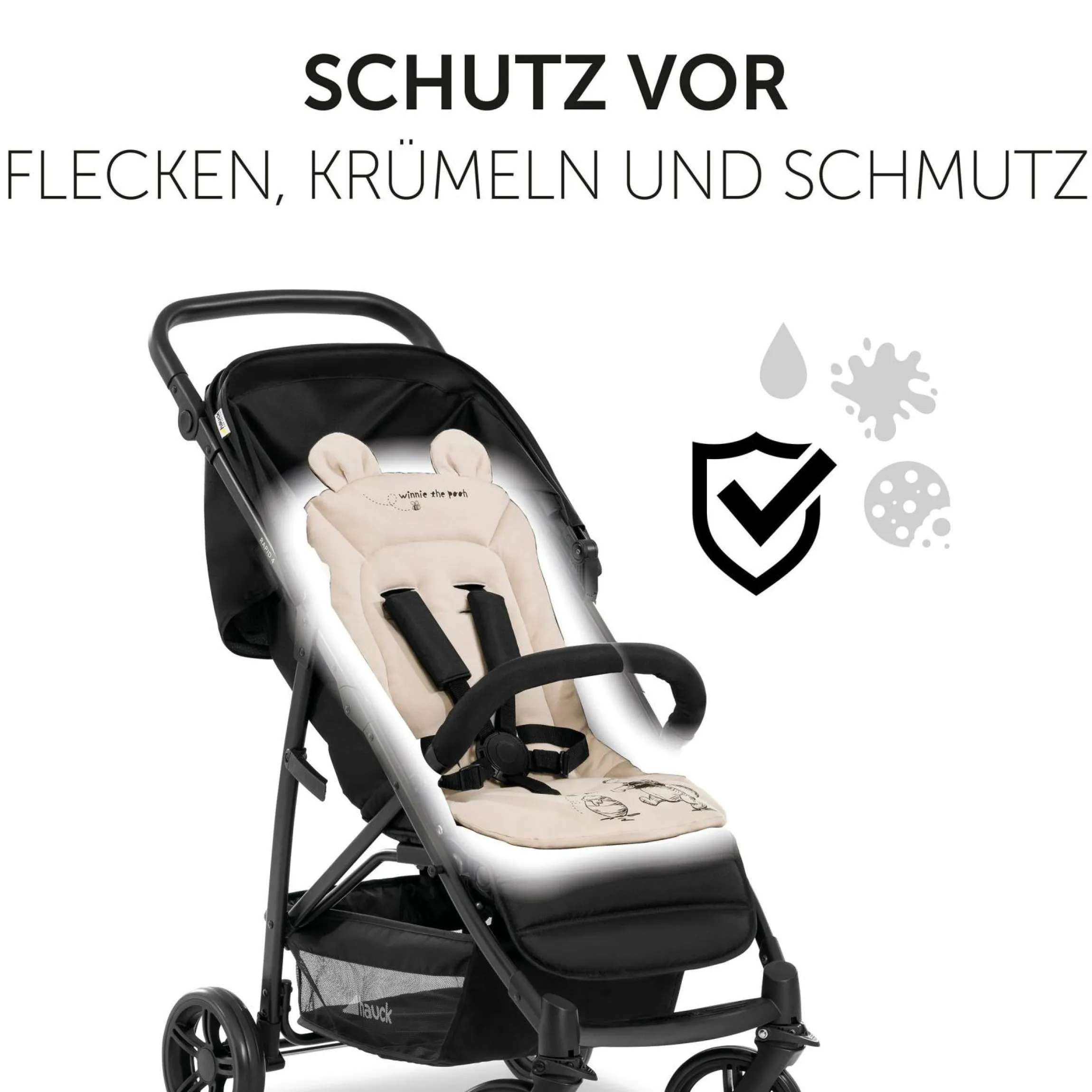 Komfort Sitzauflage für Buggy und Kinderwagen - Disney - Winnie the Pooh Beige
