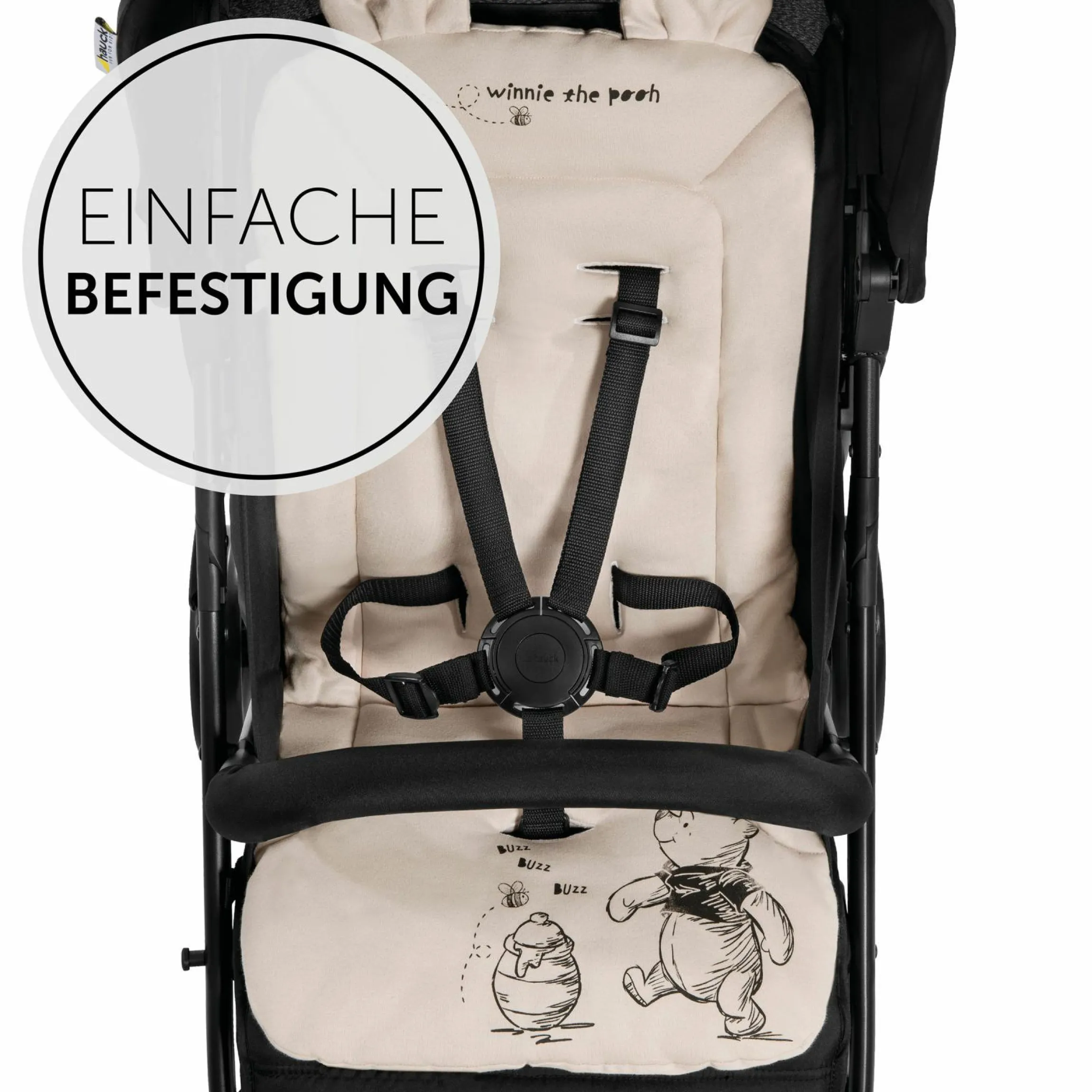 Komfort Sitzauflage für Buggy und Kinderwagen - Disney - Winnie the Pooh Beige