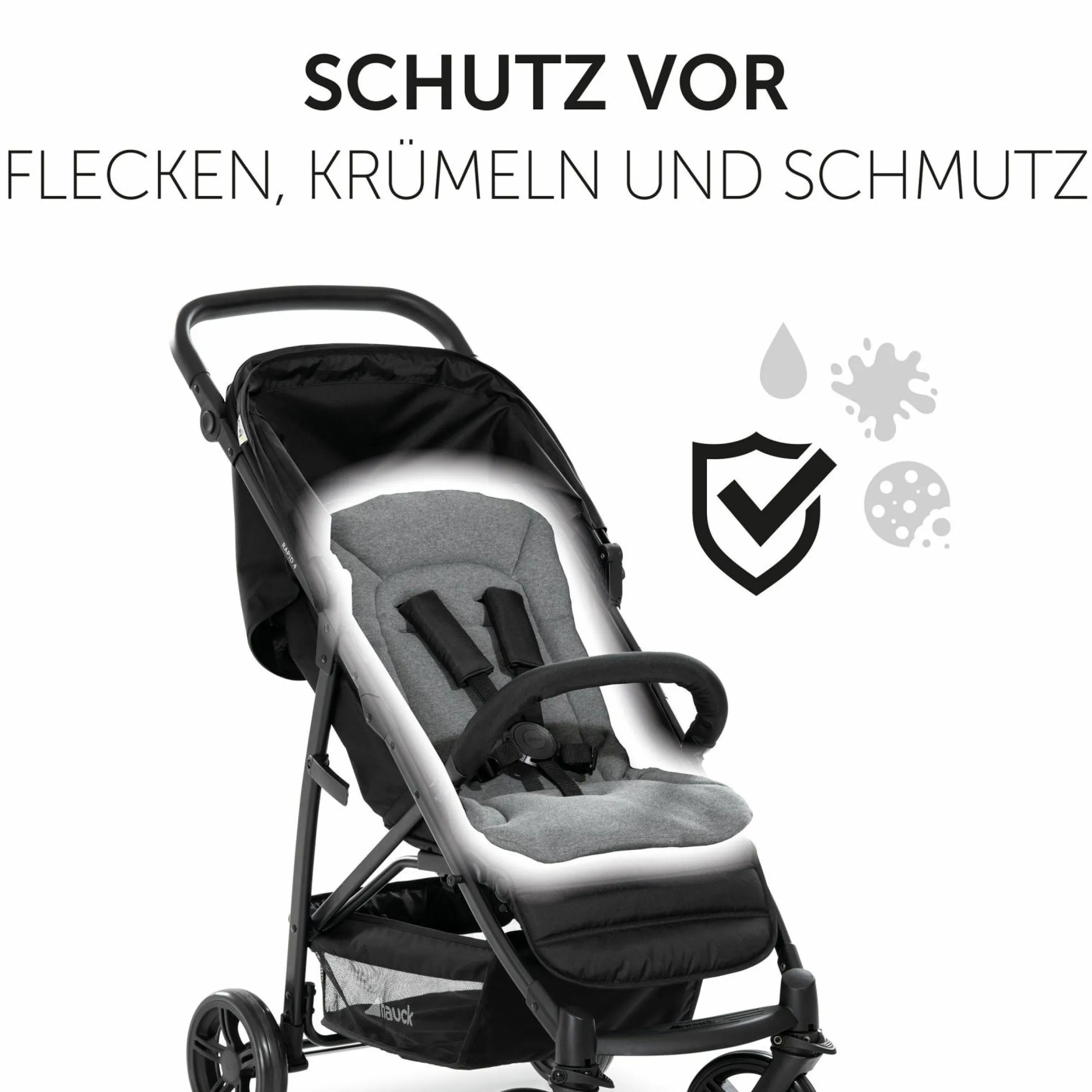 Komfort Sitzauflage für Buggy und Kinderwagen - Charcoal