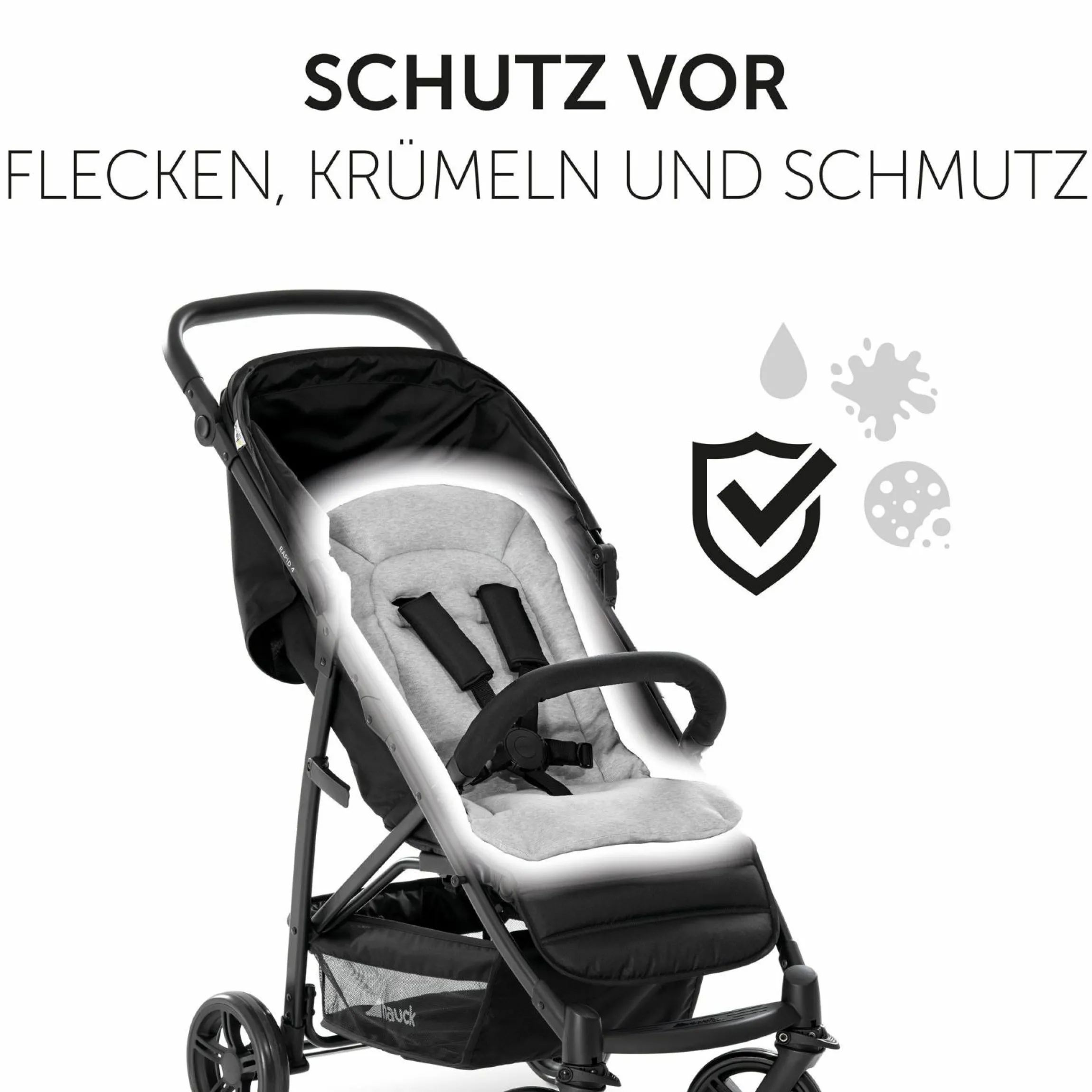 Komfort Sitzauflage für Buggy und Kinderwagen - Light Grey