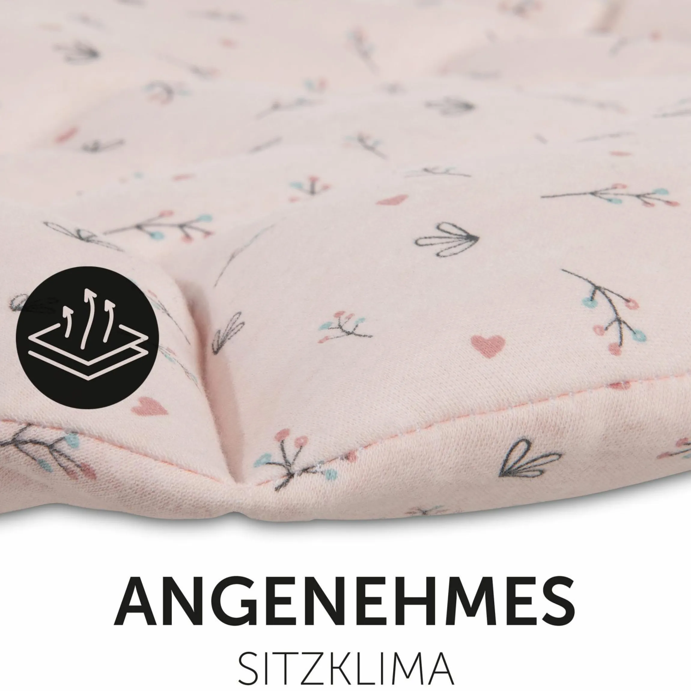 Komfort Sitzauflage für Buggy und Kinderwagen - Flowers Rose