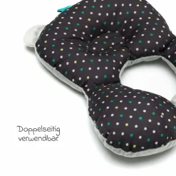 Kopf- und Nackenkissen für Gitterbett, Kinderwagen und Babyschale - Grau