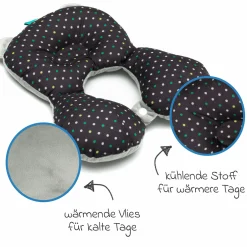 Kopf- und Nackenkissen für Gitterbett, Kinderwagen und Babyschale - Grau