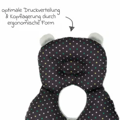 Kopf- und Nackenkissen für Gitterbett, Kinderwagen und Babyschale - Grau
