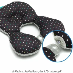 Kopf- und Nackenkissen für Gitterbett, Kinderwagen und Babyschale - Grau