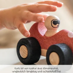 Kork-Schiebefahrzeug / Spielzeugauto E-Cork Racer - Red