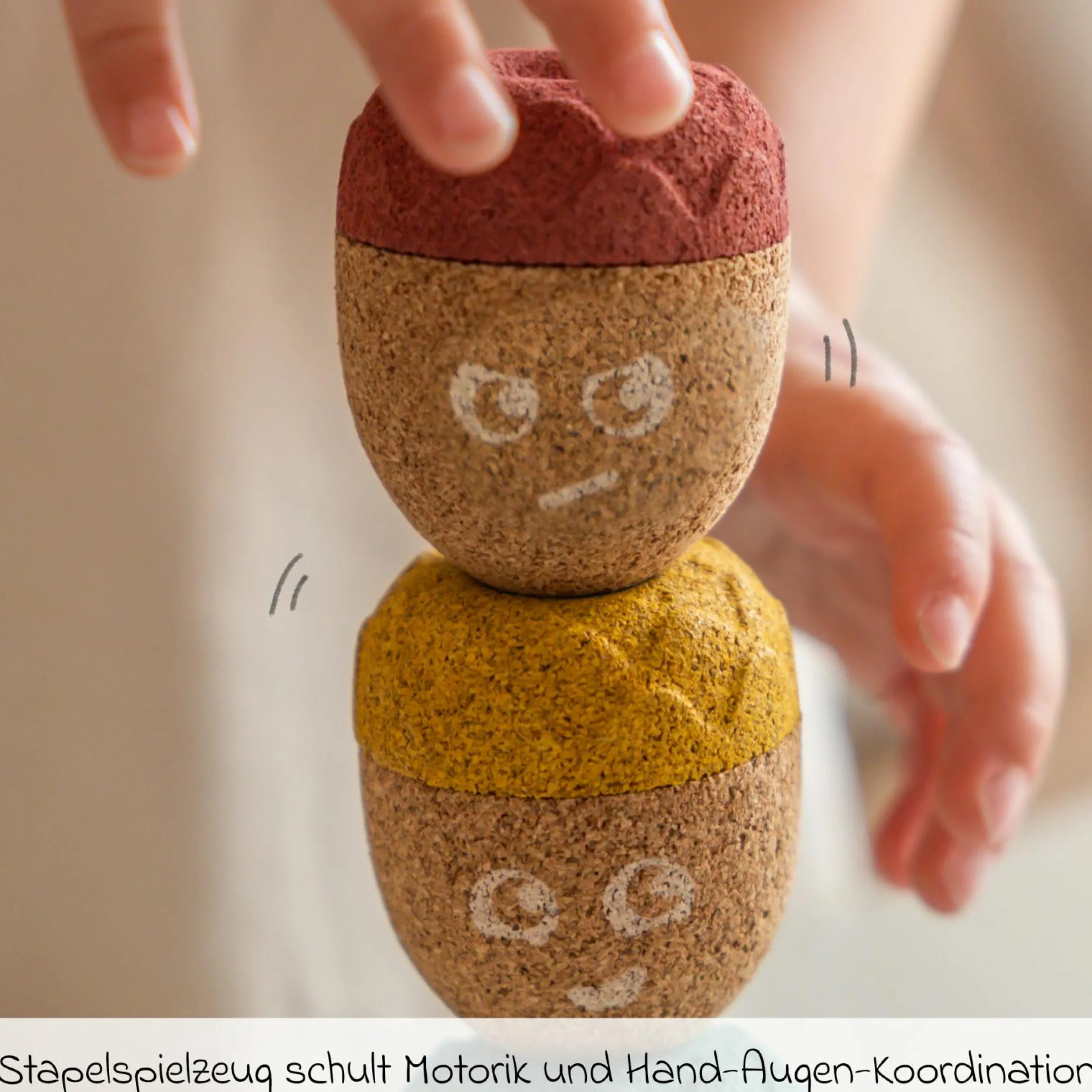 Kork-Stapelspielzeug Magical Mood Acorns - 4 Teile