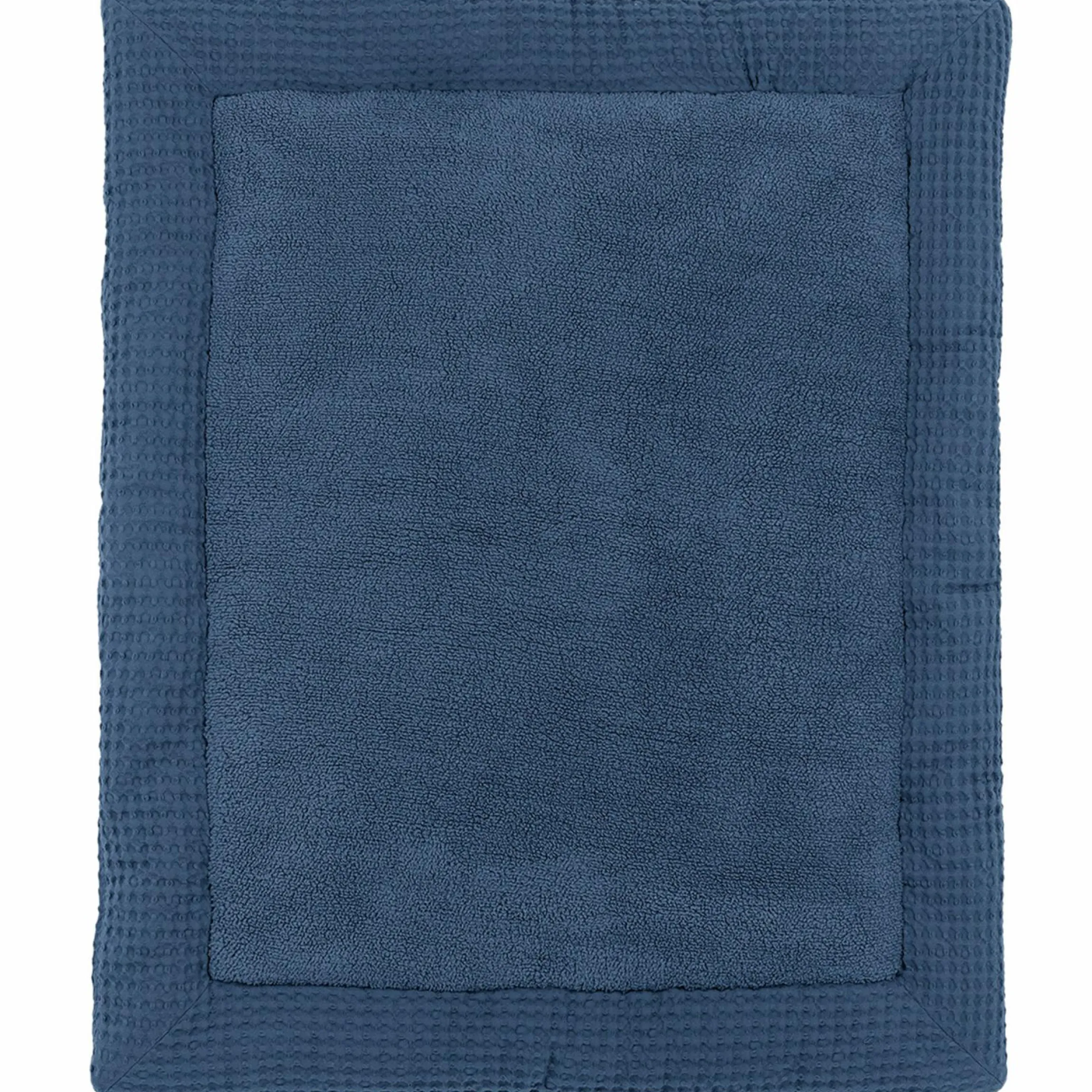 Krabbeldecke / Laufgittereinlage Teddy 80 x 100 cm - Waffel - Indigo