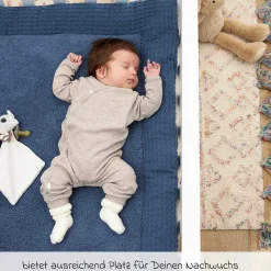 Krabbeldecke / Laufgittereinlage Teddy 80 x 100 cm - Waffel - Indigo