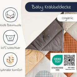 Krabbeldecke Organic 95 x 135 cm - Wild Patch