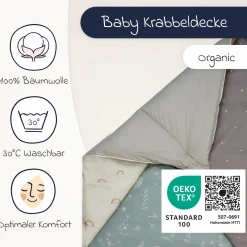 Krabbeldecke Organic 96 x 135 cm - Patchwork