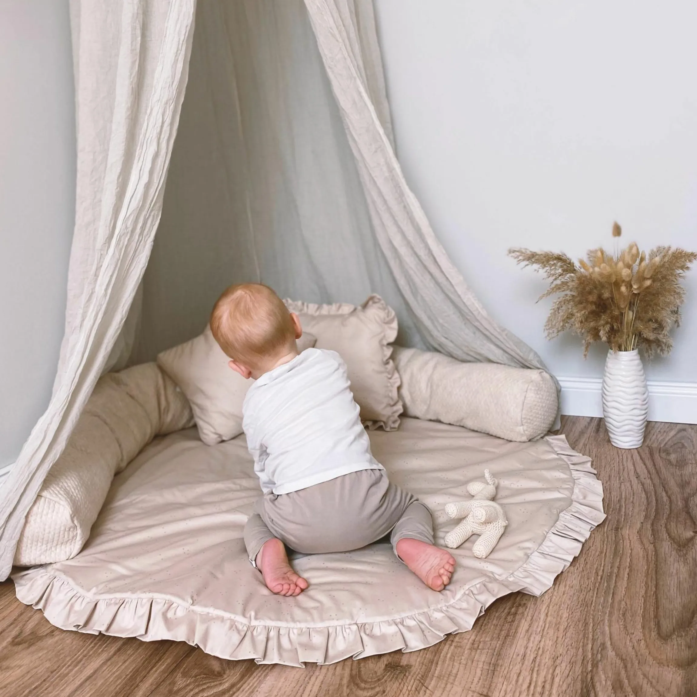 Krabbeldecke Rund - Organic Cotton 100 cm - Volant