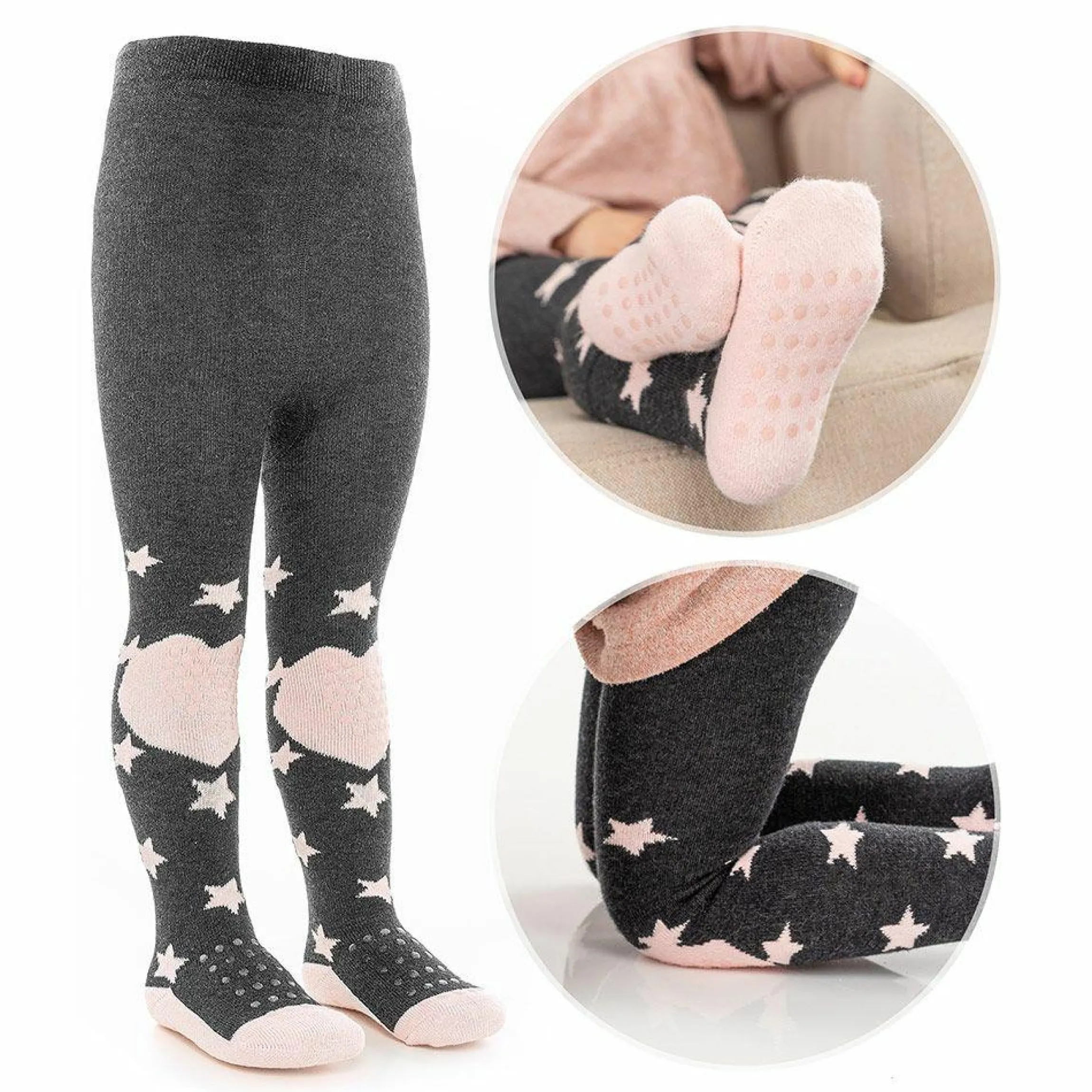 Krabbelstrumpfhose - Sterne Rose - Gr. 86/92