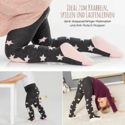 Krabbelstrumpfhose - Sterne Rose - Gr. 86/92