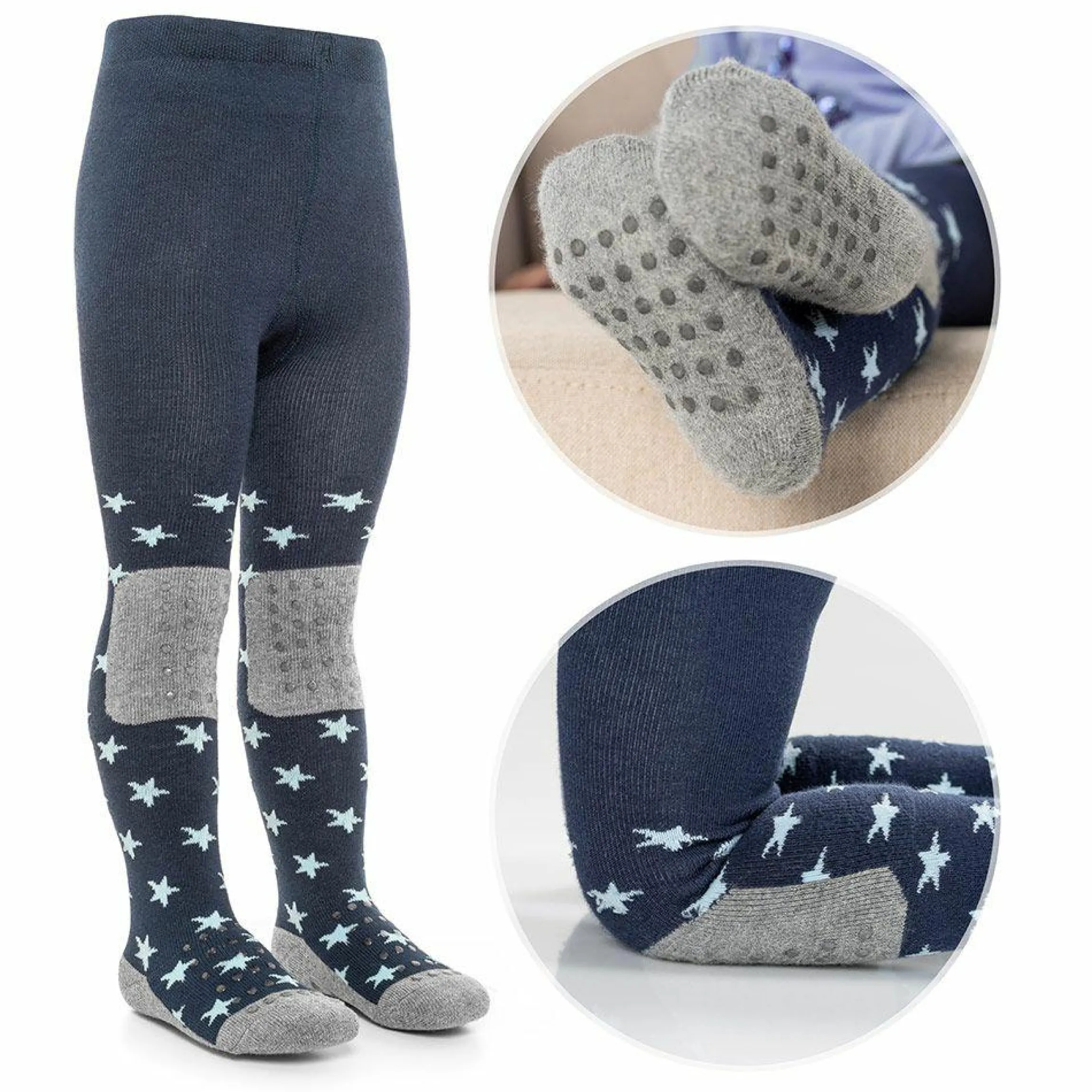 Krabbelstrumpfhose - Sterne Marine - Gr. 86/92