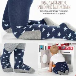 Krabbelstrumpfhose - Sterne Marine - Gr. 86/92