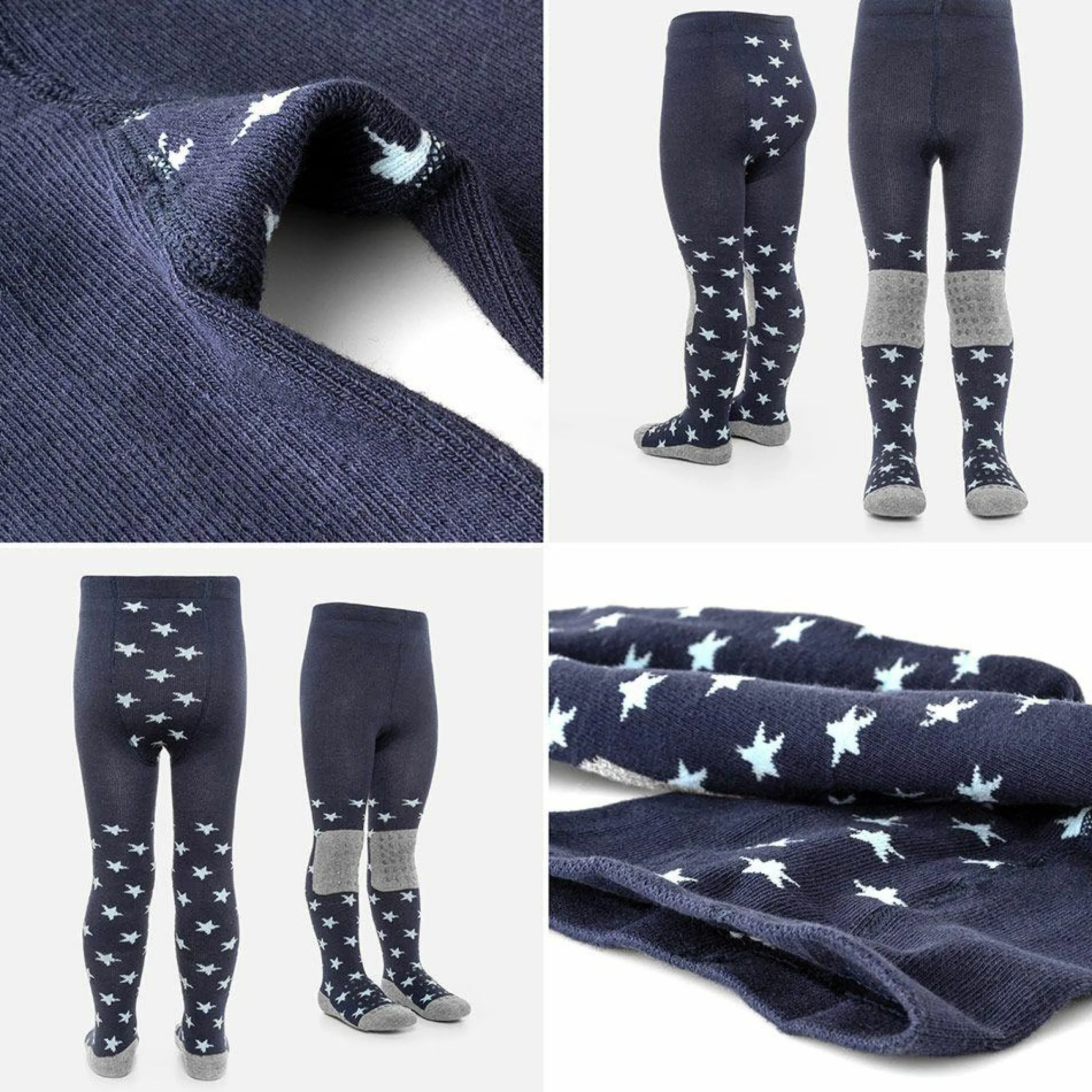 Krabbelstrumpfhose - Sterne Marine - Gr. 86/92