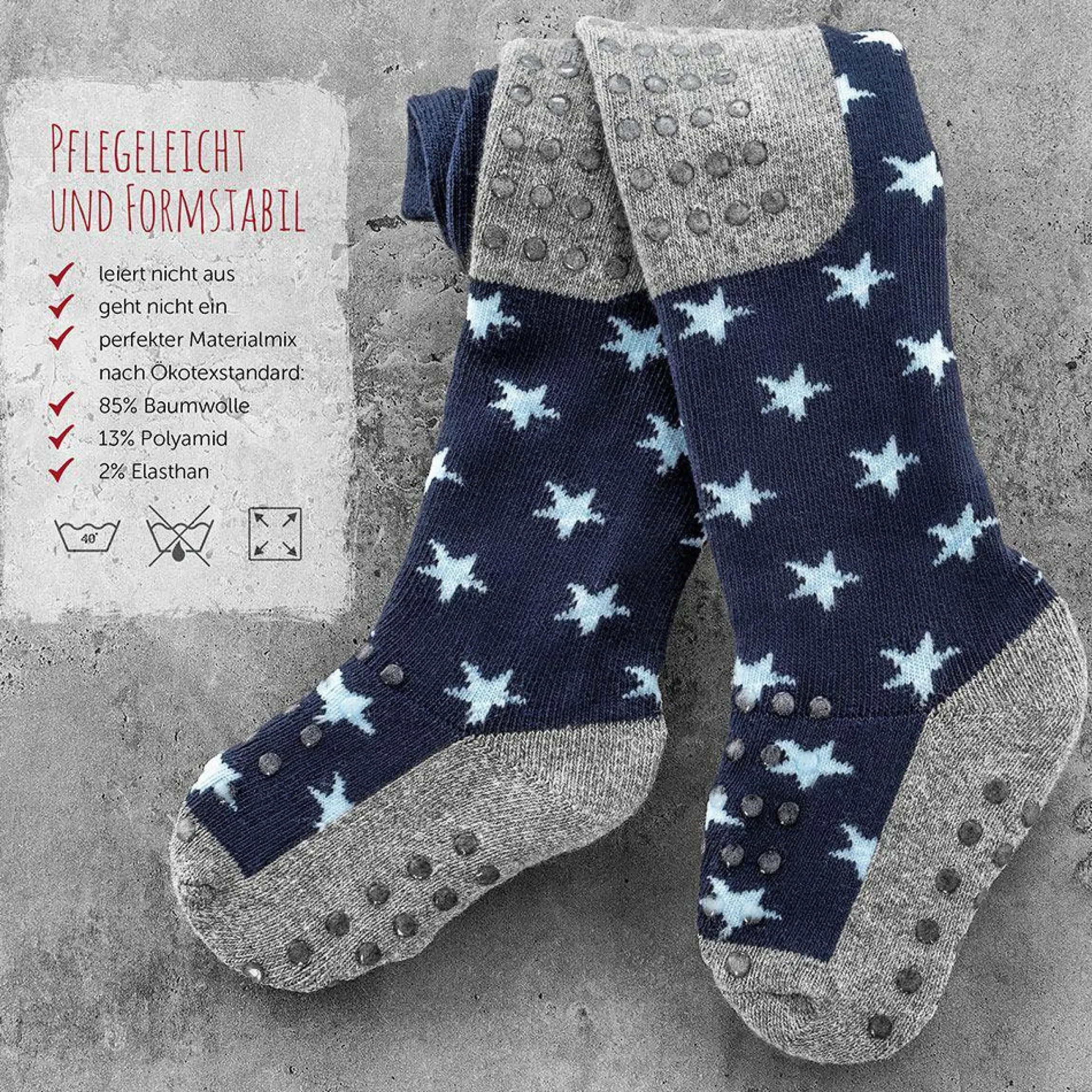 Krabbelstrumpfhose - Sterne Marine - Gr. 86/92
