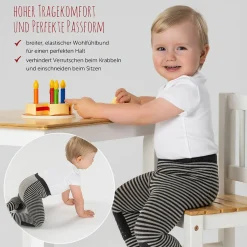 Krabbelstrumpfhose - Streifen Grau - Gr. 86/92