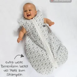 Kugelschlafsack Mäxchen Thermo - Stripes Grey - Gr. 100 cm