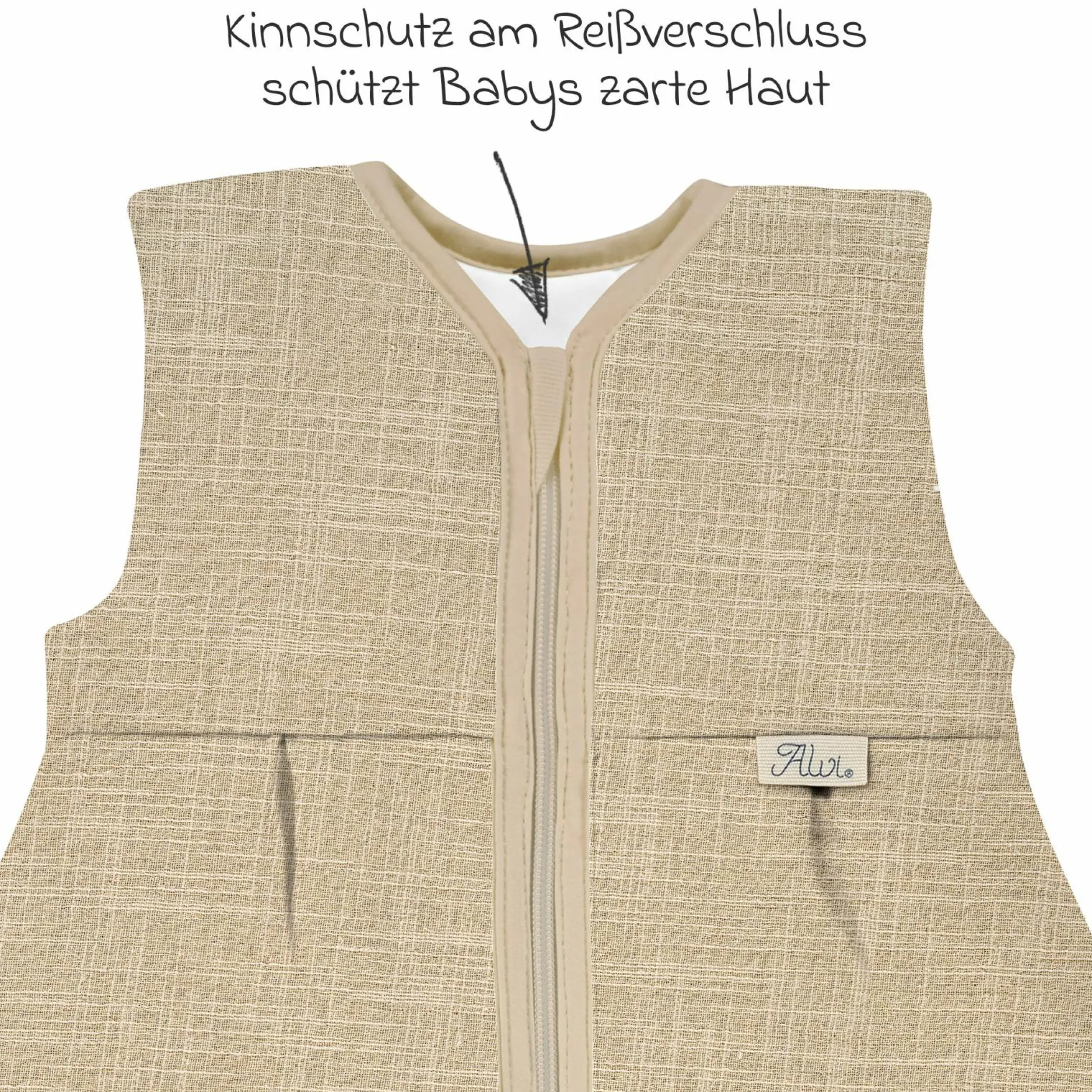 Kugelschlafsack Mäxchen Thermo - Slub Muslin - Gr. 90 cm