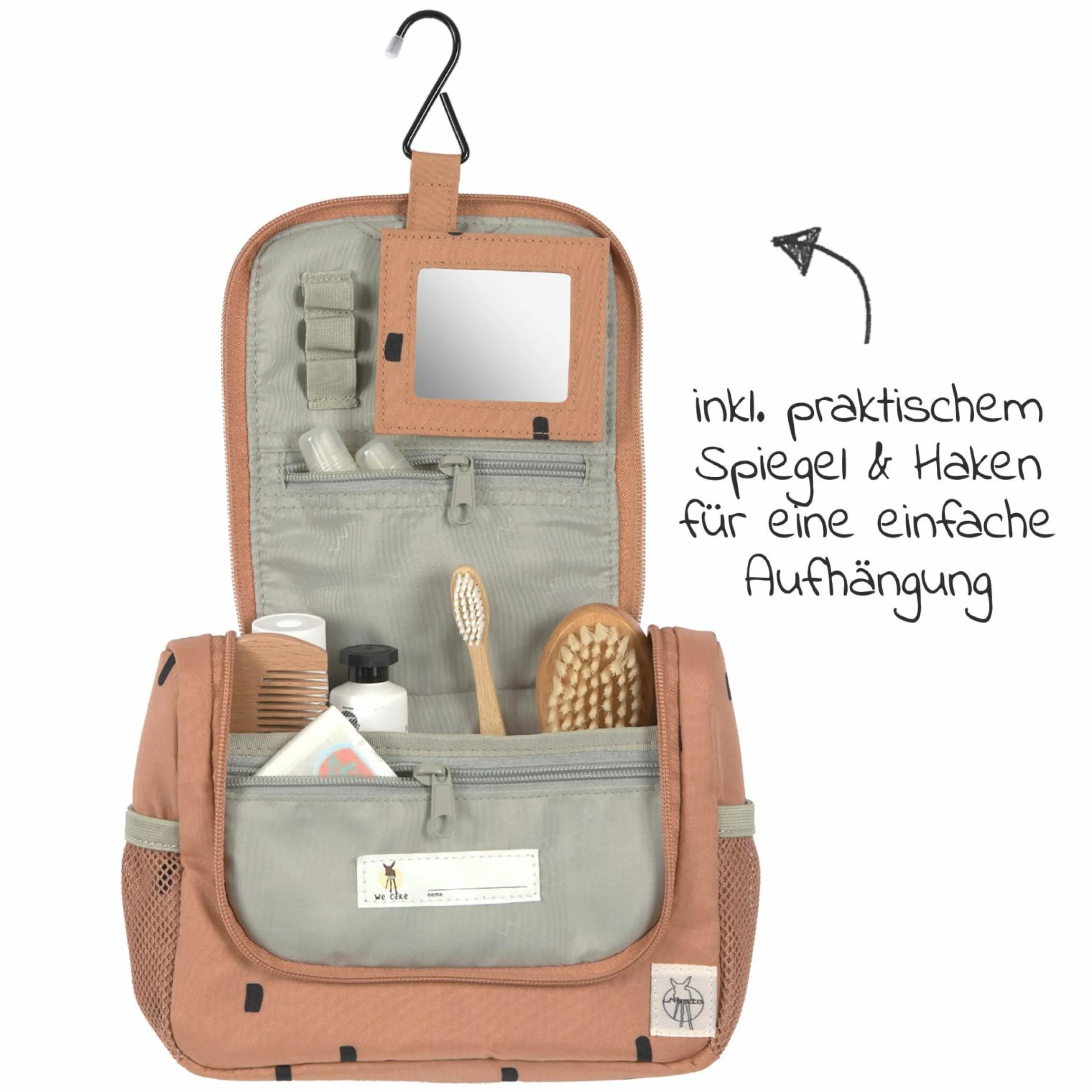 Kulturtasche Mini Washbag - Happy Prints - Caramel