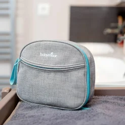 Kulturtasche mit Pflegeutensilien - Smokey Aqua