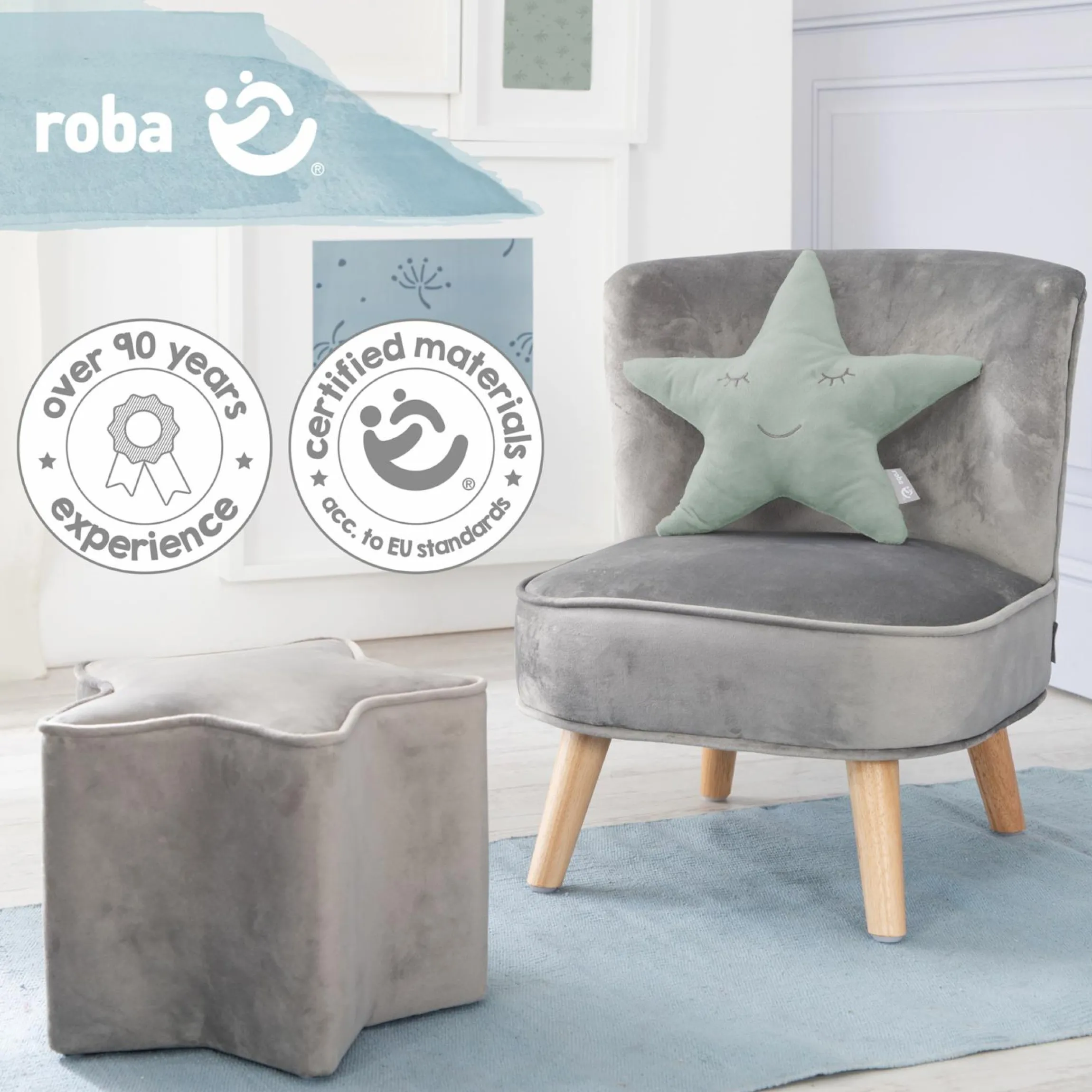 Kuschel- und Dekorkissen Stern - Roba Styl - Frosty Green