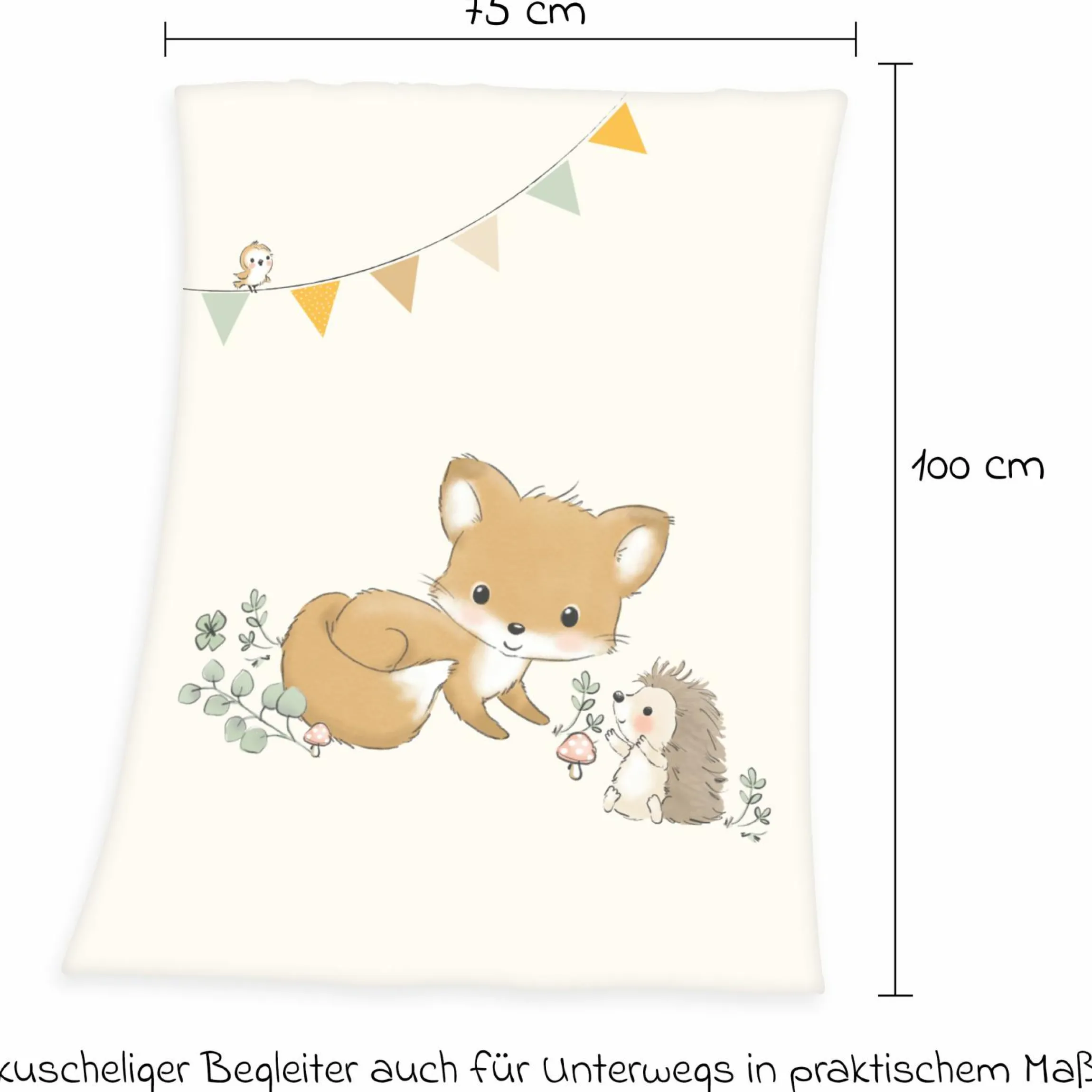 Kuscheldecke - 75 x 100 cm - Waldfreunde