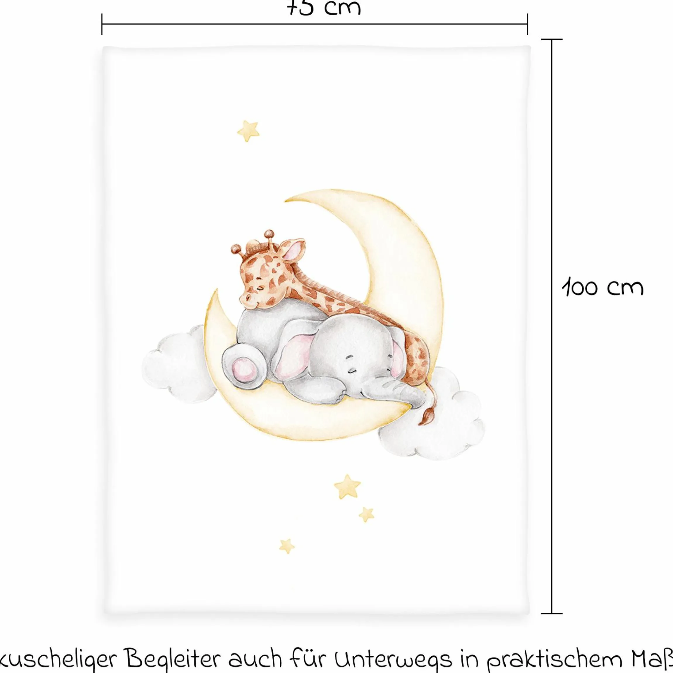 Kuscheldecke 75 x 100 cm - Sleeping on the moon