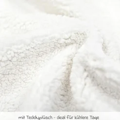 Kuscheldecke Jersey mit Teddyplüsch 70 x 100 cm - Savanne Beige