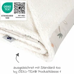 Kuscheldecke Jersey mit Teddyplüsch 70 x 100 cm - Savanne Beige