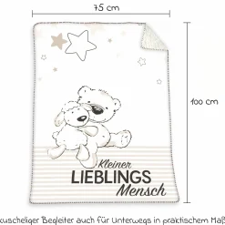 Kuscheldecke mit Flauschseite 75 x 100 cm - Kleiner Lieblingsmensch