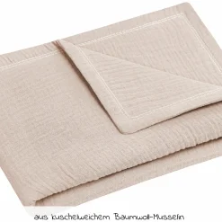 Kuscheldecke Musselin 70 x 100 cm - Sand